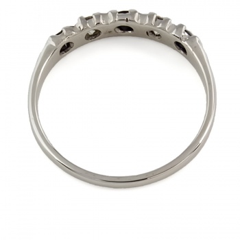 18ct white gold Sapphire/Diamond half eternity Ring size Q